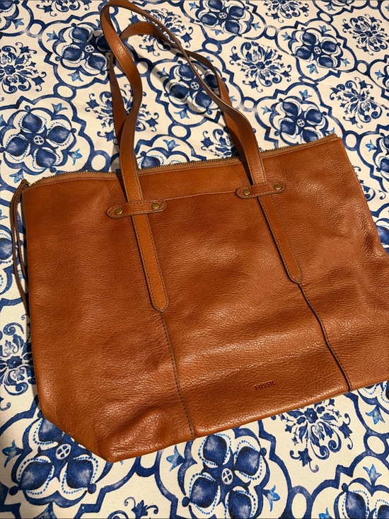 Fossil Handbags - Fossil Men's Tan Leather Tote